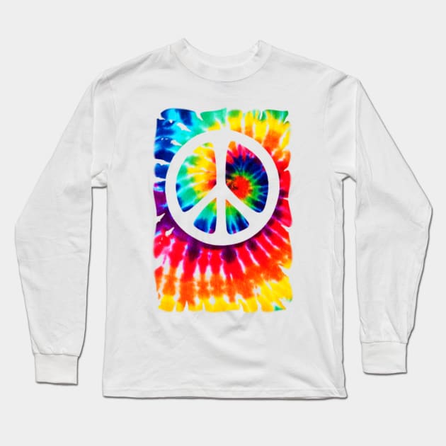 Cool Tees Peace Symbol Tie Dye Long Sleeve T-Shirt by COOLTEESCLUB